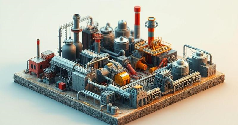 Miniatura 3d industrial
